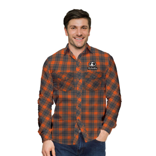 Unisex Box Plaid L/S Flannel Shirt