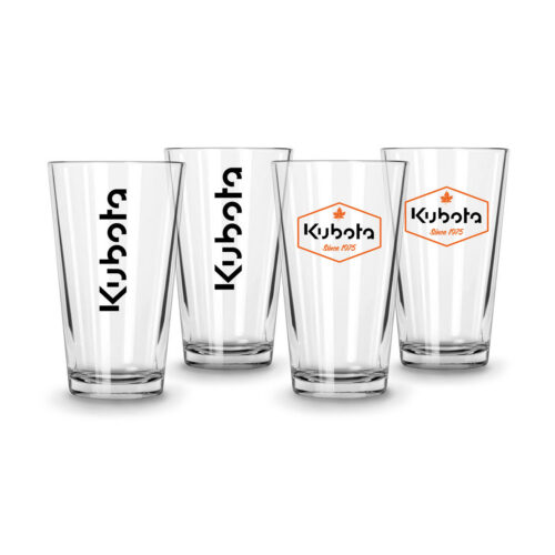 Kubota Leaf & Wordmark Pint Glass Set - 4 PK